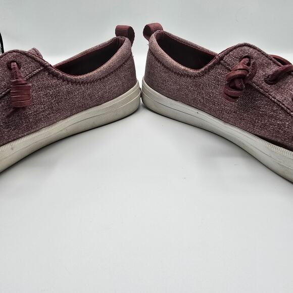 Sperry Crest Vibe maroon sparkle slip on shoes women's 9 red canvas leather - Picture 9 of 12